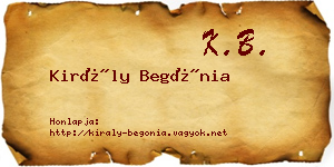 Király Begónia névjegykártya