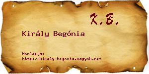 Király Begónia névjegykártya