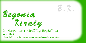 begonia kiraly business card